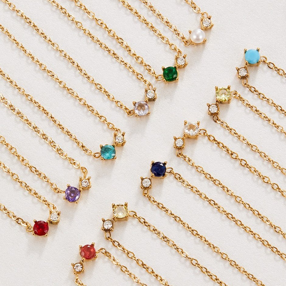 Alea Crystal Birthstone Necklace