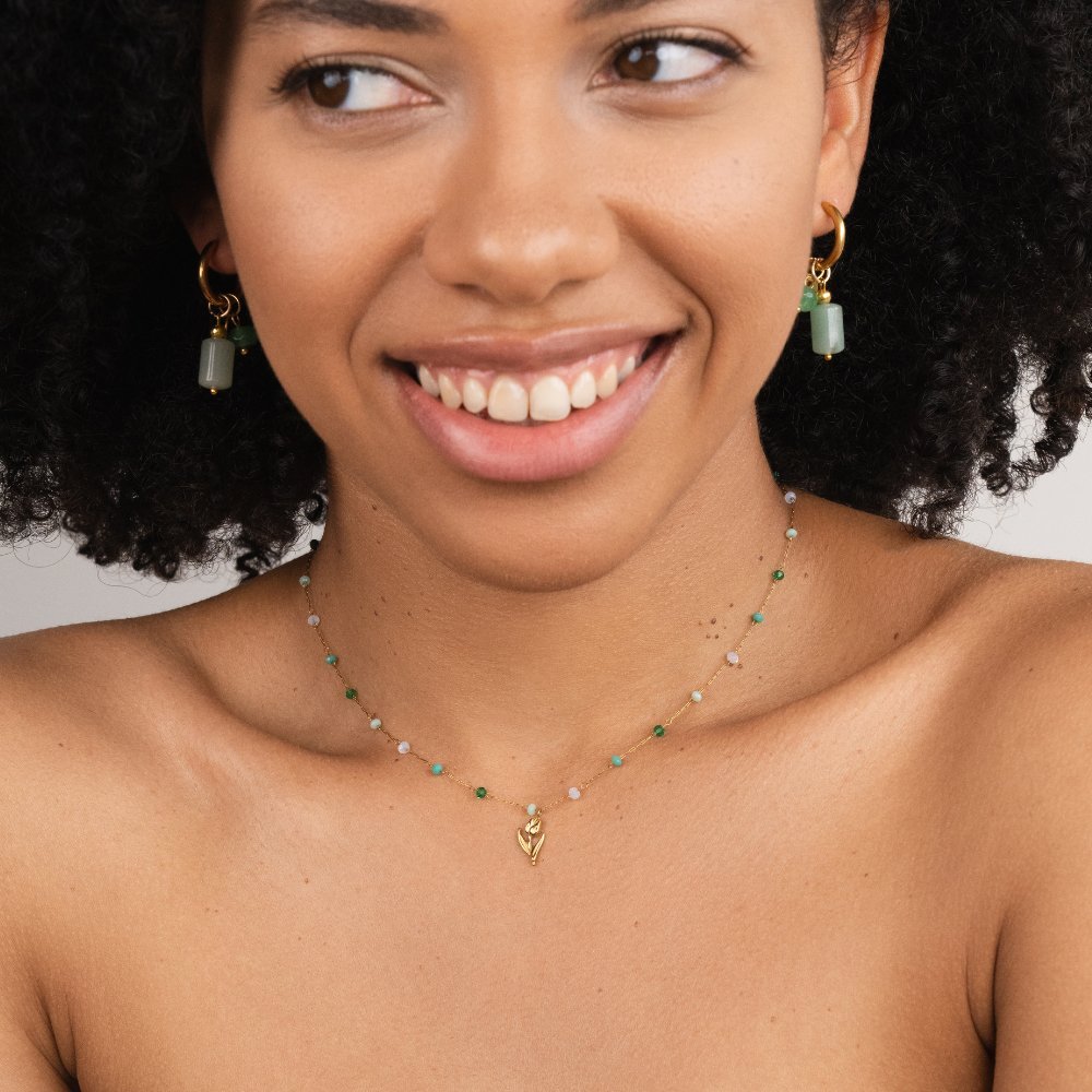 Golden Tulip Bead Necklace - Image 4