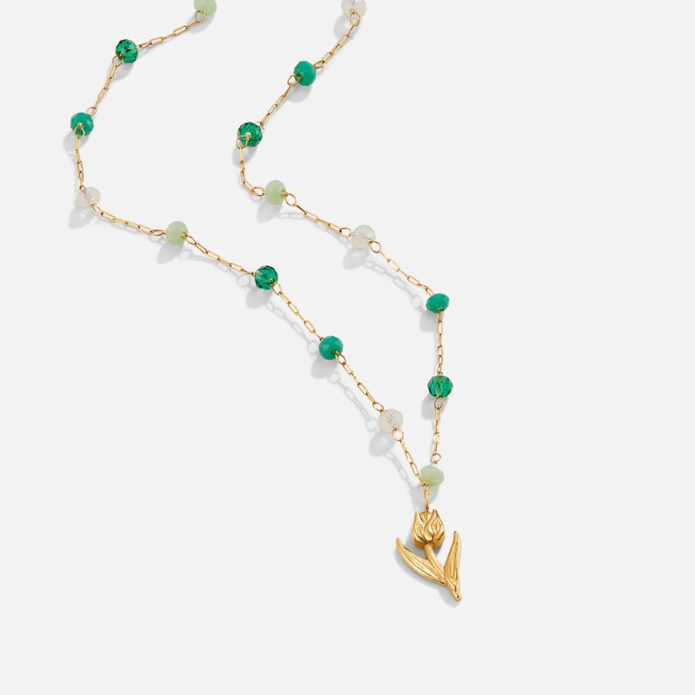 Golden Tulip Bead Necklace - Image 5