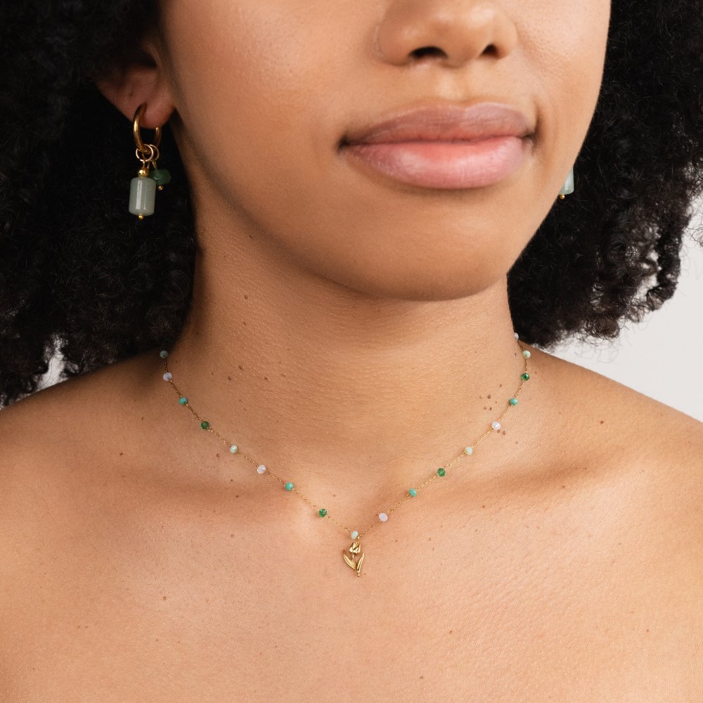 Golden Tulip Bead Necklace - Image 3