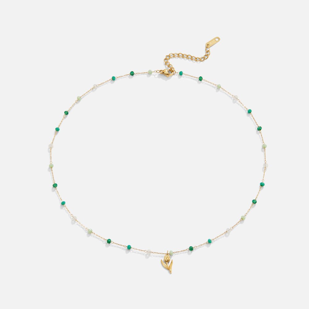 Golden Tulip Bead Necklace - Image 7