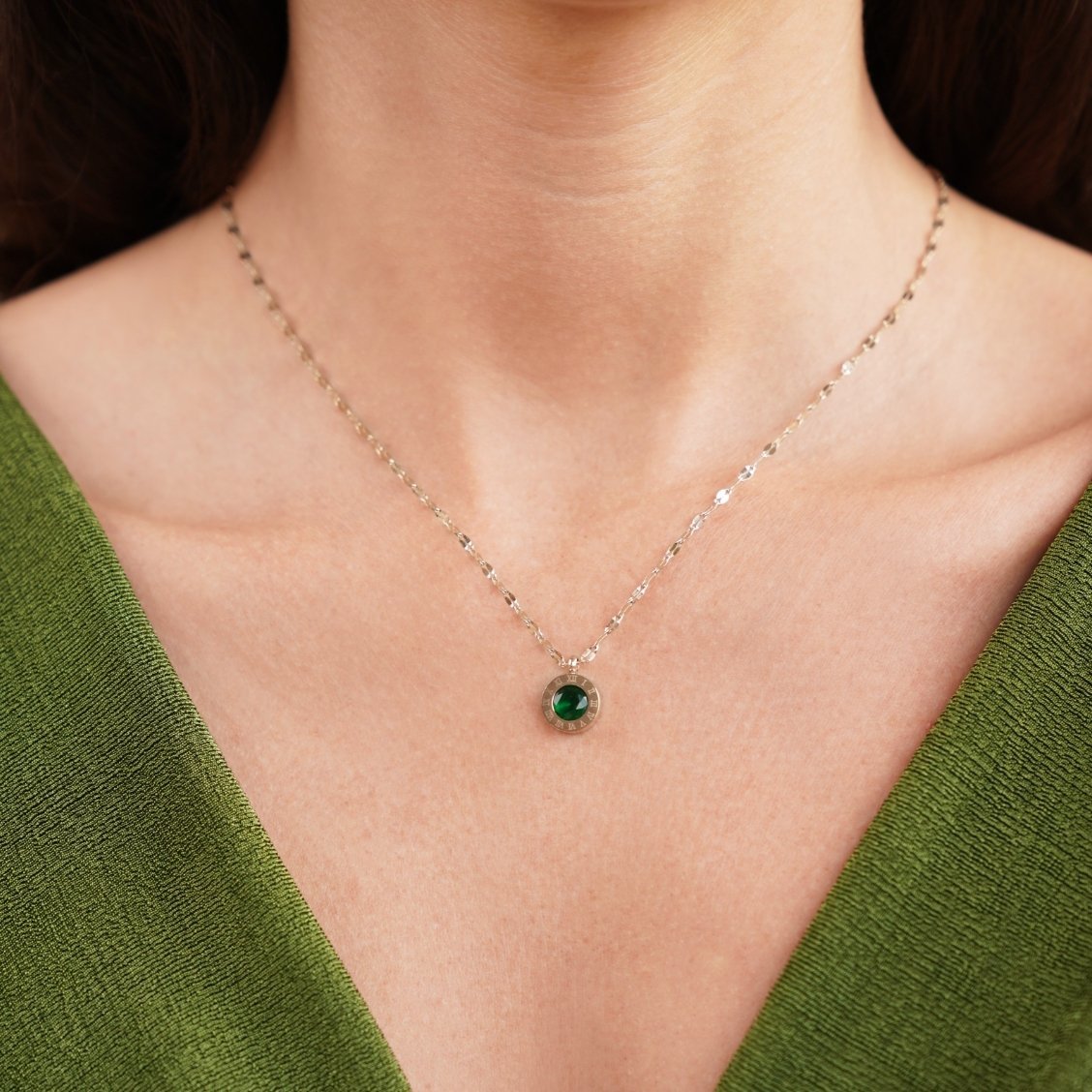 Green Crystal Athena Necklace - Image 2