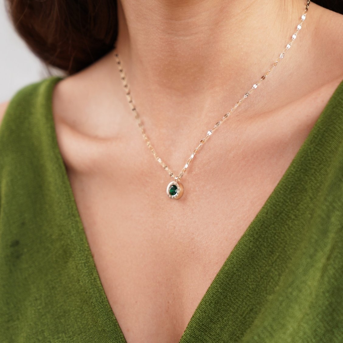 Green Crystal Athena Necklace - Image 4