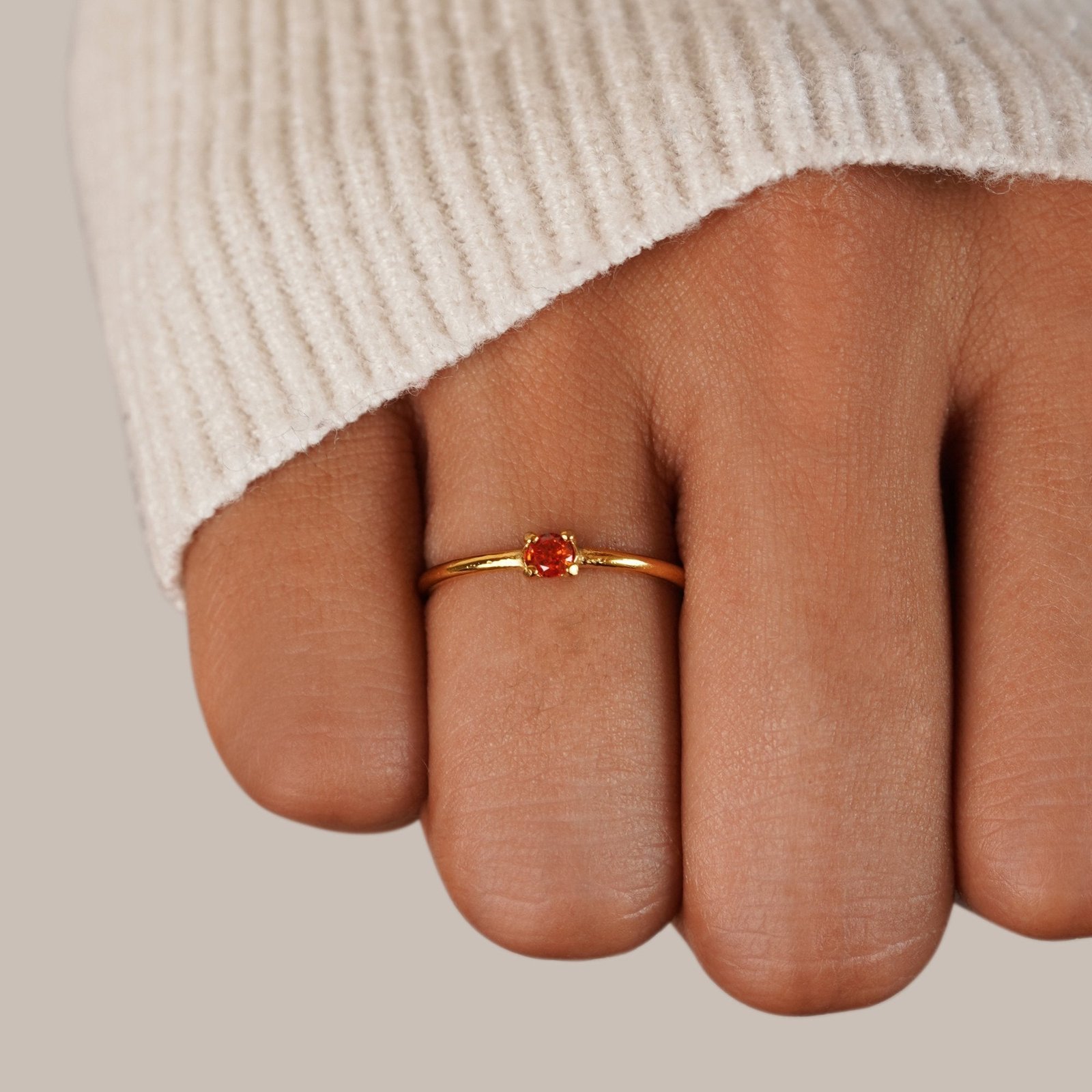 July Birthstone 18K Gold Ring - Image 2