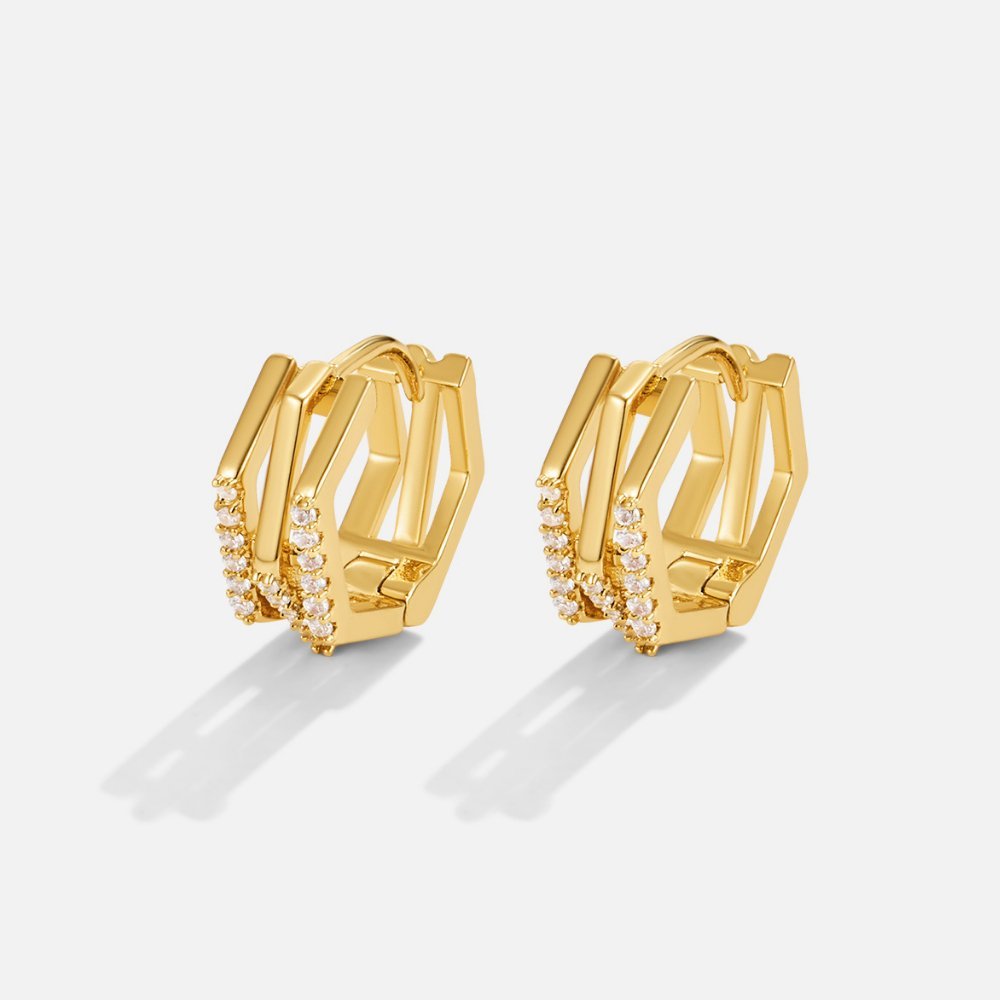 Layered Geometric Hoop Earrings