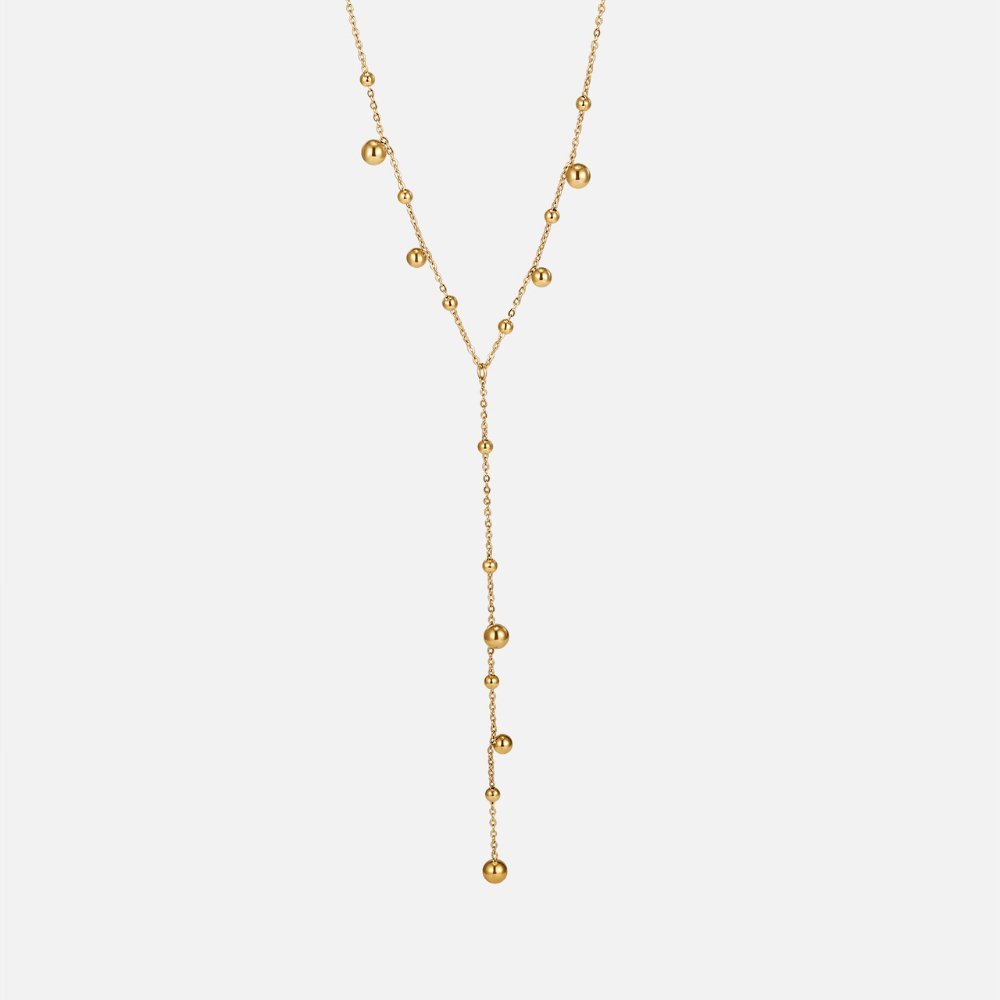 Lovi Gold Beads Tassel Necklace - Image 4