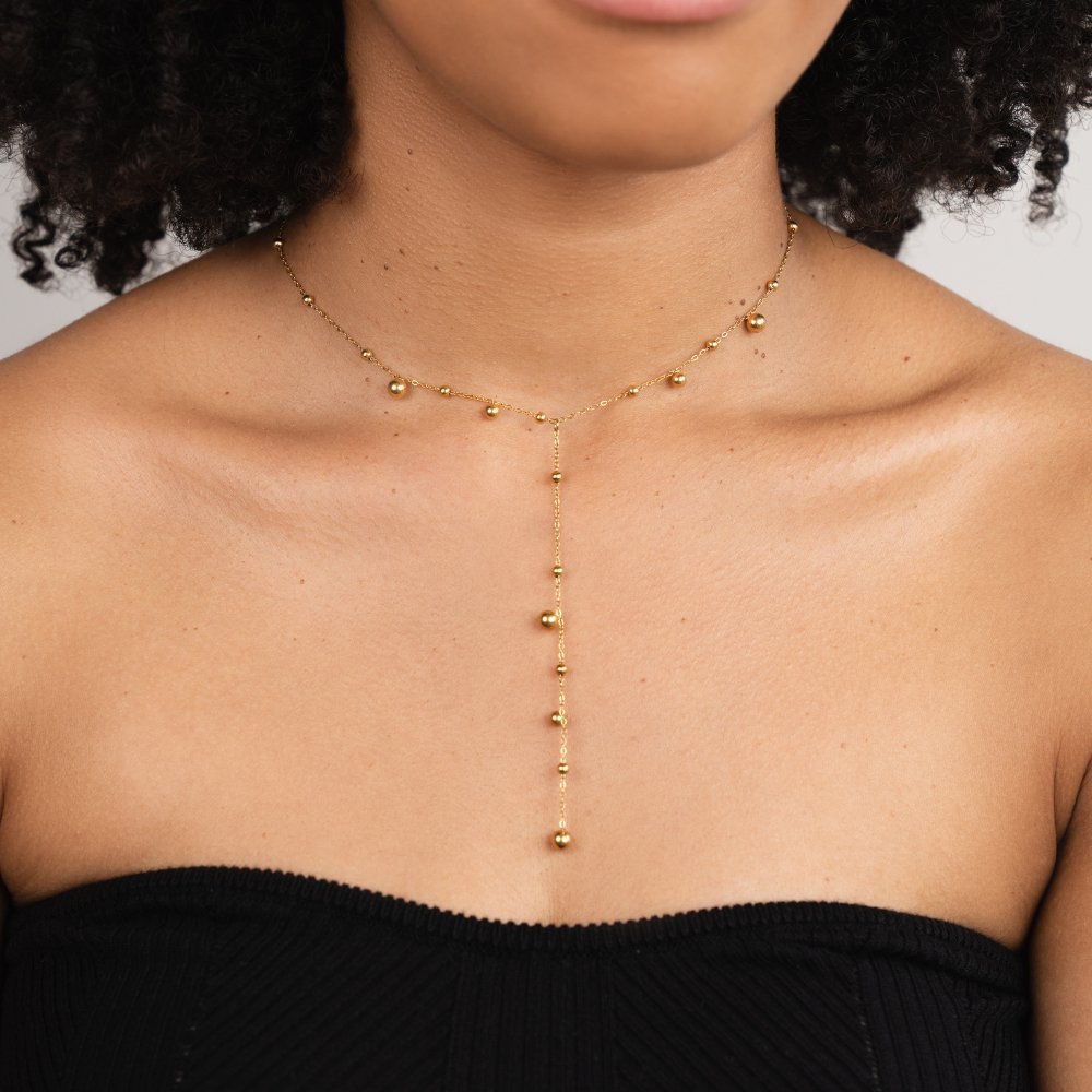 Lovi Gold Beads Tassel Necklace - Image 3