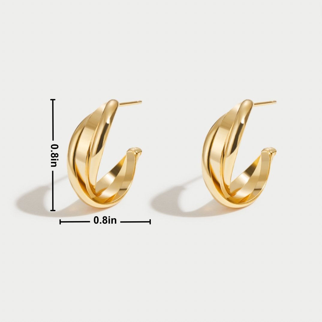 Milan Gold Twist Hoop Earrings - Image 5