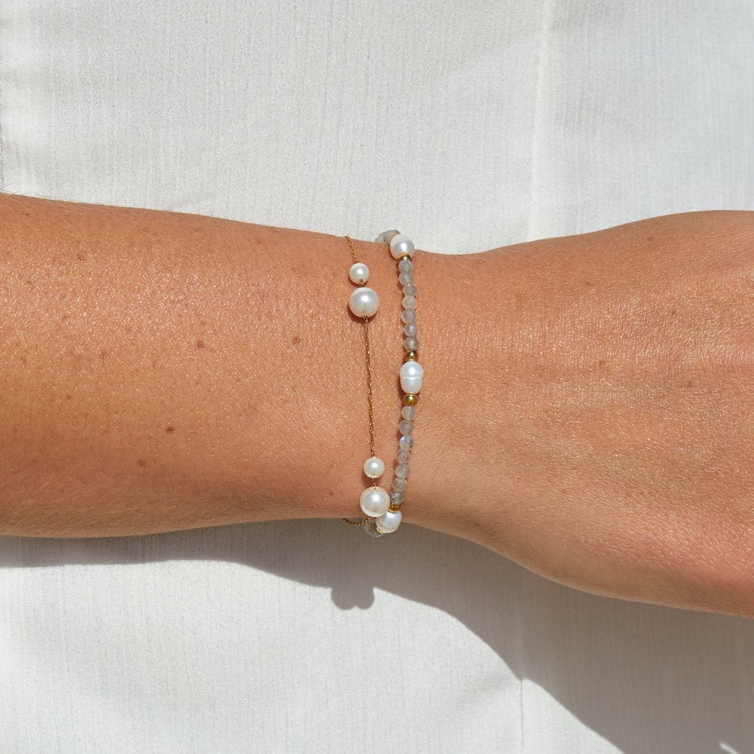 Moonstone & Pearl Bead Bracelet - Image 2