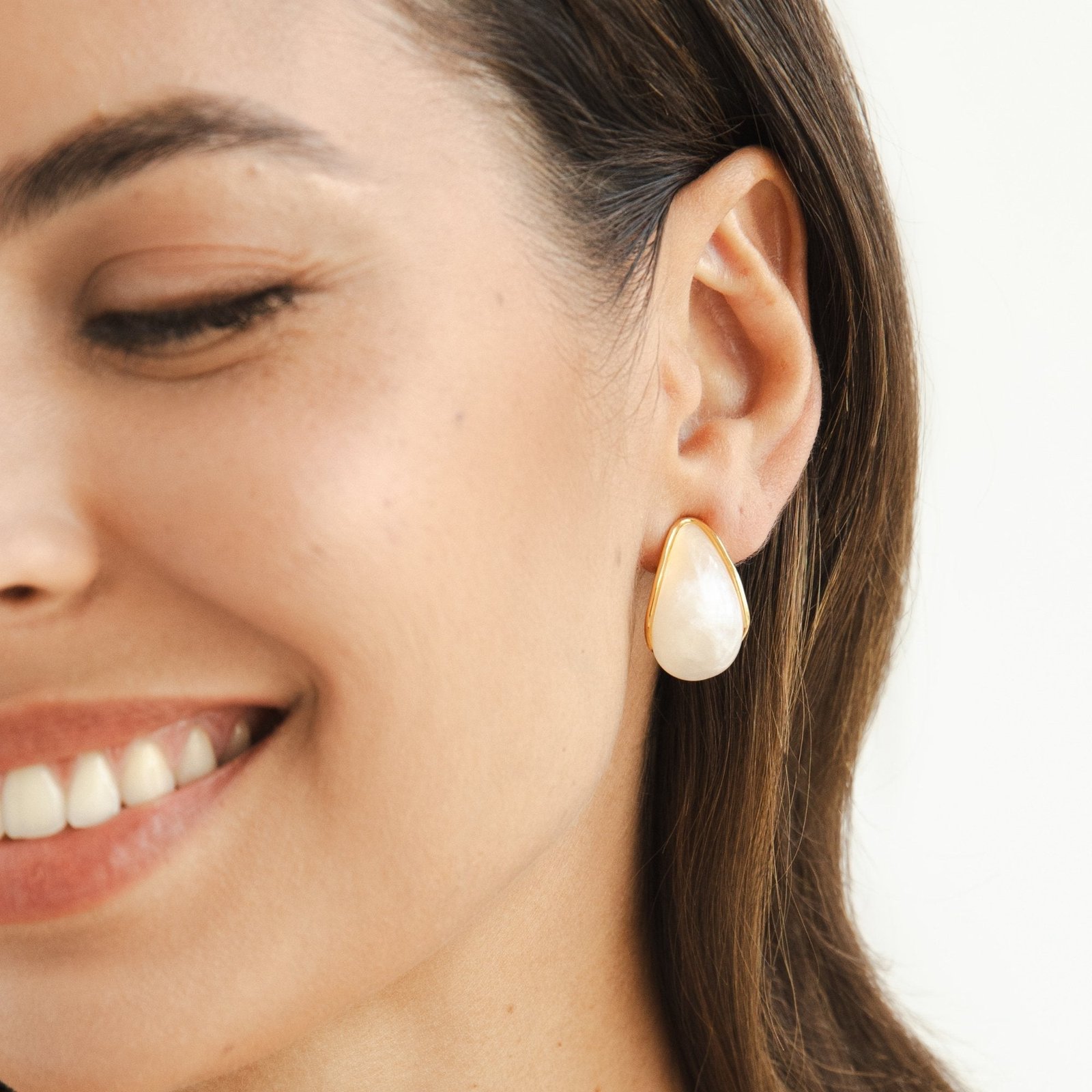 Mother Of Pearl Curved Earrings - Image 3