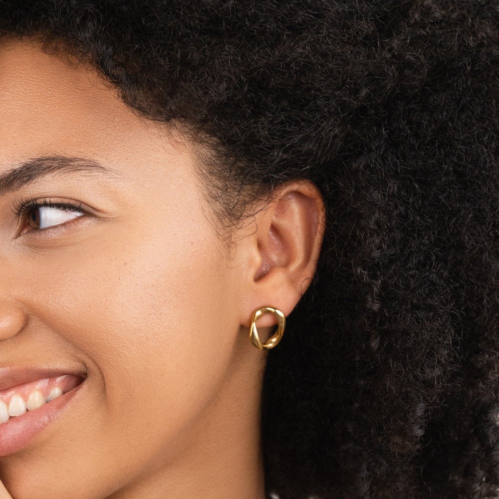 Zola Geometric Gold Earrings - Image 3