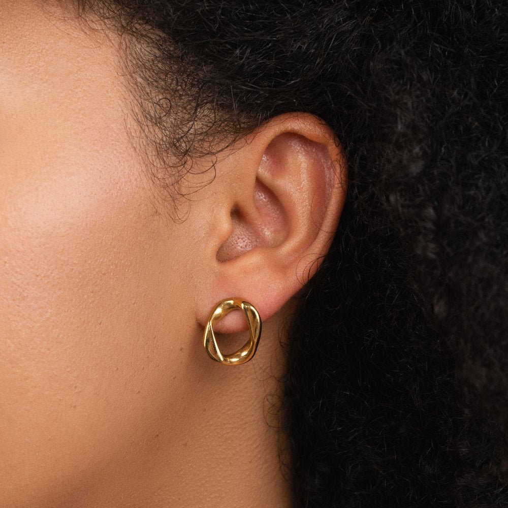 Zola Geometric Gold Earrings - Image 2